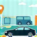 Ikon layanan cuci mobil layanan mobile ke lokasi pelanggan